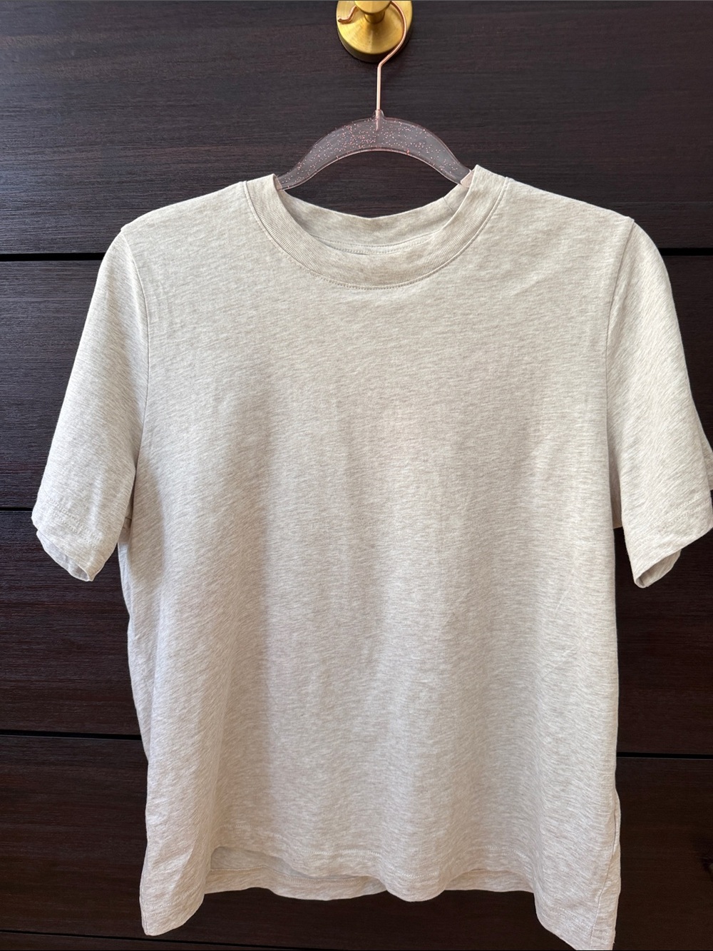 COS Short Sleeve Crew Neck Tee in Light Beige